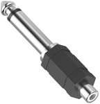 Hama Audio-Adapter Cinch - 6,3mm-Klinke, Mono - Schwarz/Silber