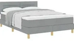 vidaXL Boxspringbett mit Kissen Hellgrau 140 x 200 cm Stoff - Hellgrau