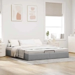 vidaXL Ottoman-Bett ohne Matratze Hellgrau 180x200 cm Stoff - Grau