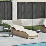 vidaXL Klappliege mit Auflage und Stauraum Beige Poly-Rattan