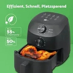 aeco Cube 2.0 Mini Airfryer &ndash; Kompakte Hei&szlig;luftfritteuse, 2L, 5 Kochfunktionen, 60