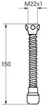 GROHE Schlauchauslauf 13911, Innengewinde M 22 x 1, 150 mm, chrom