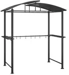 vidaXL Grillpavillon mit Seitenregalen Anthrazit 210x114x230 cm Stahl - Grau