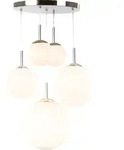 Globo Lighting H&auml;ngeleuchte Metall Nickel matt, 2x E27 ILLU - Wei&szlig;