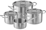 KLAMER Topf-Set 4-tlig. mit Glasdeckel, Induktion, extra dicke Wand- und Bodenst&auml;rke