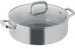 Servierpfanne mit Glasdeckel 32 cm, poliert - Tricion Resist b.nature