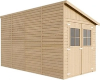 Holz Gartenschuppen (mit Seitenwand) MIT IMPR&Auml;GNIERTEM BODEN - Abstellkammer...