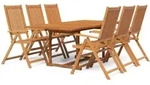 vidaXL 7-tlg. Garten-Essgruppe Massivholz Akazie 150-200 cm - Braun