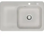 KeraDomo Sp&uuml;le JUNA 75 in ALU - Becken rechts mit Excenterbedienung / Systemceram /