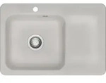 KeraDomo Sp&uuml;le JUNA 75 in ALU - Becken links mit Handbet&auml;tigung / Systemceram /