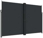 vidaXL Seitenmarkise Ausziehbar Schwarz 220x1200 cm
