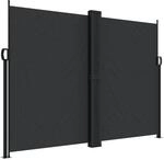 vidaXL Seitenmarkise Ausziehbar Schwarz 180x1200 cm
