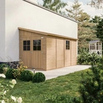 Holz Gartenschuppen (ohne Seitenwand) - Abstellkammer mit Fenstern -...