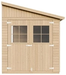 Holz Gartenschuppen (ohne Seitenwand) - Abstellkammer mit Fenstern - H244x211x318