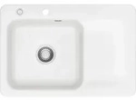 KeraDomo Sp&uuml;le JUNA 75 in POLAR - Becken links mit Excenterbedienung / Systemceram /