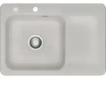 KeraDomo Sp&uuml;le JUNA 75 in ALU - Becken links mit Excenterbedienung / Systemceram /