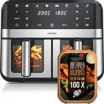 Arendo Hei&szlig;luftfritteuse XXL, Doppelkammer, Dual Zone , Airfryer 9L mit...