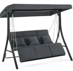 M MCombo Hollywoodschaukel mit Liegefunktion, Gartenschaukel 3 Sitzer Wetterfest,