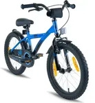 PROMETHEUS Kinderfahrrad 18 Zoll Jungen und M&auml;dchen in Blau & Schwarz mit Aluminium