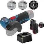 Bosch Akku-Winkelschleifer GWS 12V-76 &Oslash; 76 mm / 2x 2,0 Ah Akku + Ladeger&auml;t