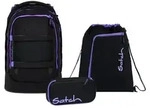 Satch, Schulrucksack-Set PACK Purple Phantom 3-teilig, ab 5. Klasse - Schwarz