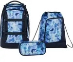 Satch, Schulrucksack-Set PACK Blurry Sky 3-teilig, ab 5. Klasse - Blau
