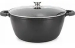 XXL Kochtopf mit Deckel &oslash;44 cm mit Marmorbeschichtung ca. 23 L - Schwarz