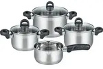 ELO Basic Turmalin Topfset Edelstahl &Ouml;l-Dosiersystem Induktion silberfarben 4-teilig