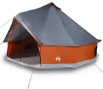 vidaXL Tipi-Familienzelt 8 Personen Grau und Orange Wasserdicht - Grau