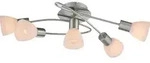 Globo Lighting Deckenleuchte Metall Nickel matt, Glas wei&szlig;, LxBxH: 610x365x210mm,