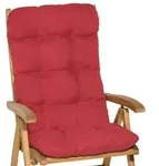 Beautissu Hochlehner Auflage Flair HL, 120x50x8cm, Rot - Rot