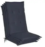Beautissu 4er Set Gartenstuhlauflage Loft HL Dunkelblau, 120x50x6cm - Dunkelblau