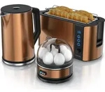Arendo - Wasserkocher mit Toaster und Eierkocher SET Edelstahl Kupfer...