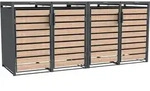 Westmann Metall M&uuml;lltonnenbox Lacina 4x240 L Anthrazit/Holzoptik 80x264x116 cm -