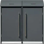 Westmann Metall M&uuml;lltonnenbox Moderna 2 2x240 L Anthrazit 83x139x135 cm - Grau