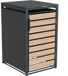 Westmann Metall M&uuml;lltonnenbox Lacina 1x240 L Anthrazit/Holzoptik 80x68x116 cm - Grau