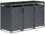 DEGAMO M&uuml;lltonnenbox 3er ULM 200x80x124cm mit Pfanzkasten, Stahl anthrazit -