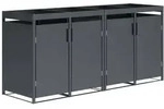 DEGAMO M&uuml;lltonnenbox 4er ULM 264x80x124cm mit Pfanzkasten, Stahl anthrazit -