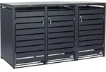 Zelsius M&uuml;lltonnenbox-Set f&uuml;r drei M&uuml;lltonnen, Anthrazit RAL 7016, inkl.