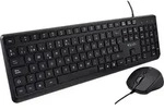 V7 CKU350ES Tastatur & Maus - Spanisch - Tastatur, Kabel USB, Schwarz - Maus,
