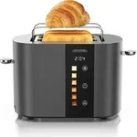 Arendo Toaster 2 Scheiben, Edelstahl, 800W, Display mit Restzeitanzeige,