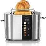 Arendo Toaster 2 Scheiben, Edelstahl, 800W, Display mit Restzeitanzeige,