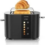 Arendo Toaster 2 Scheiben, Edelstahl, 800W, Display mit Restzeitanzeige,