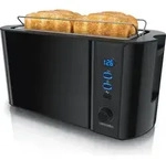 Arendo Toaster 4 Scheiben, Langschlitz, Edelstahl, 1500W, Display mit
