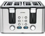 Arendo Toaster, 4 kurze Schlitze, f&uuml;r 4 Scheiben, 1750 W, Automatik, Edelstahl,