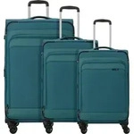 d&n Travel Line 9504 4 Rollen Kofferset 3-teilig mit Dehnfalte - Gr&uuml;n