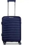 Franky London 4 Rollen Kabinentrolley S 55 cm mit Dehnfalte - Dunkelblau