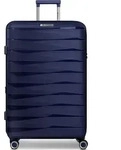 Franky London 4 Rollen Trolley L 74 cm mit Dehnfalte - Dunkelblau