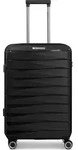 Franky London 4 Rollen Trolley M 65 cm mit Dehnfalte - Schwarz