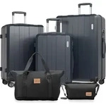 VALLSERO Trolleyset Koffer-Set(M,L,XL) + Schulranzen, Kosmetiktaschenset
